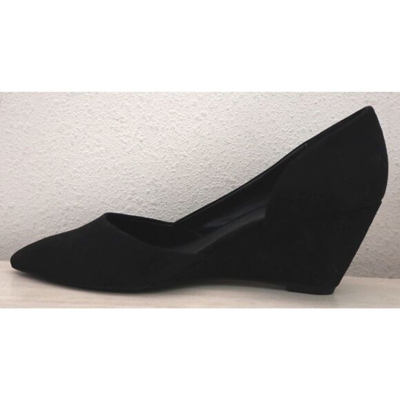 Kenneth Cole Reaction Sz 7.5M Black Microsuede Eltinn D'Orsay Wedge Pumps - Picture 6 of 12